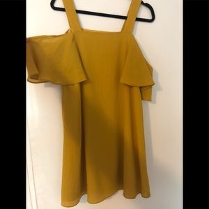 Mustard Open Shoulder Dress